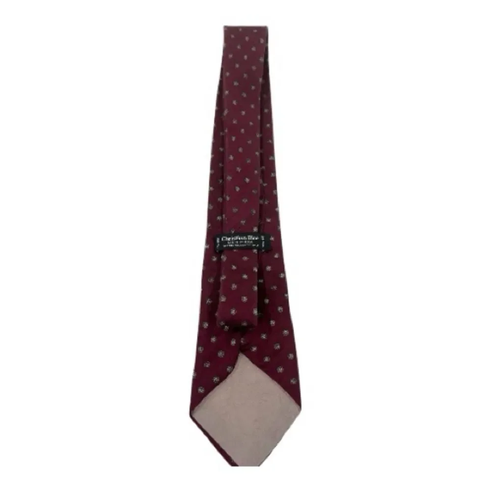 Christian Dior Vintage Men’s Burgundy Floral Patterned Tie